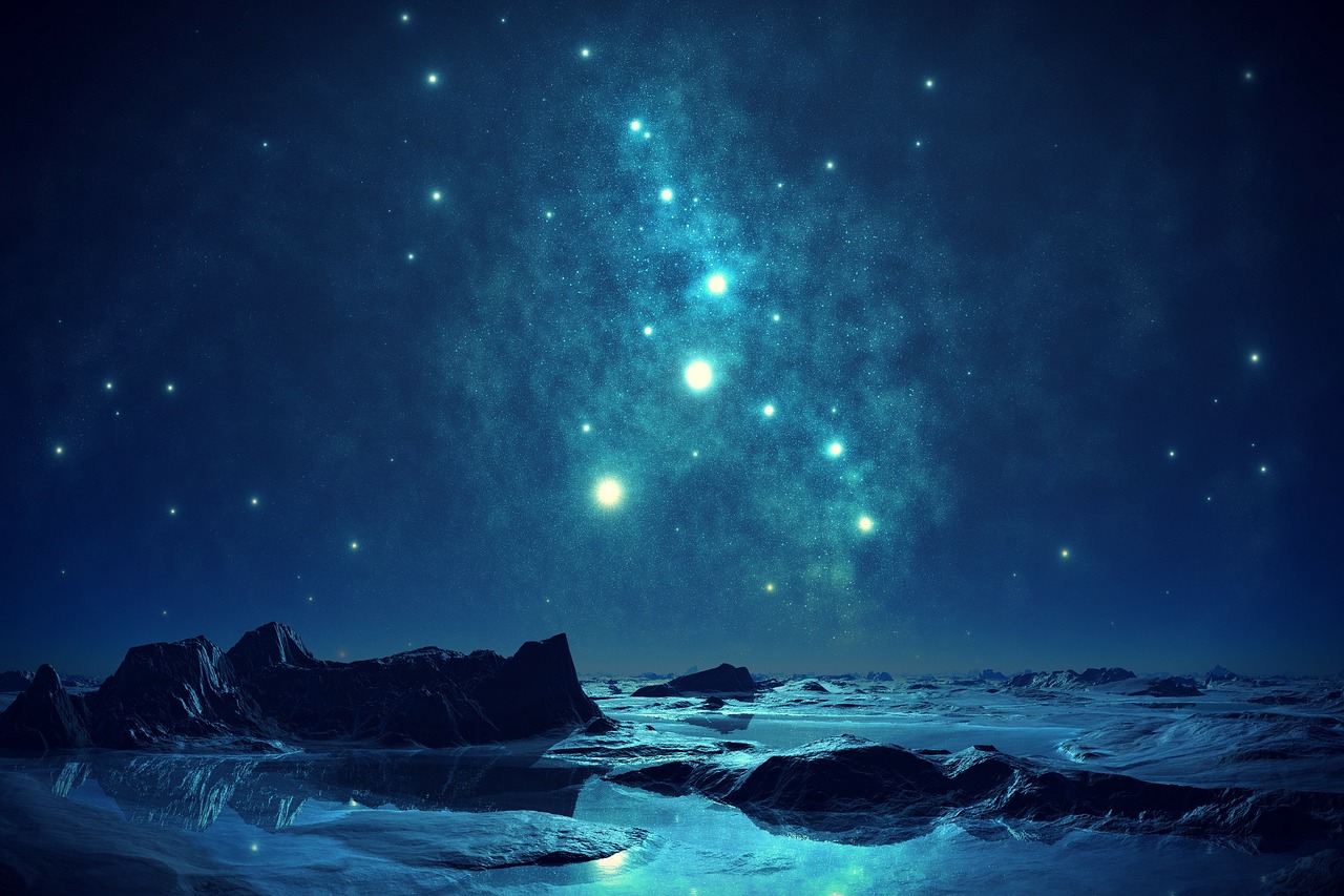 stars over water
