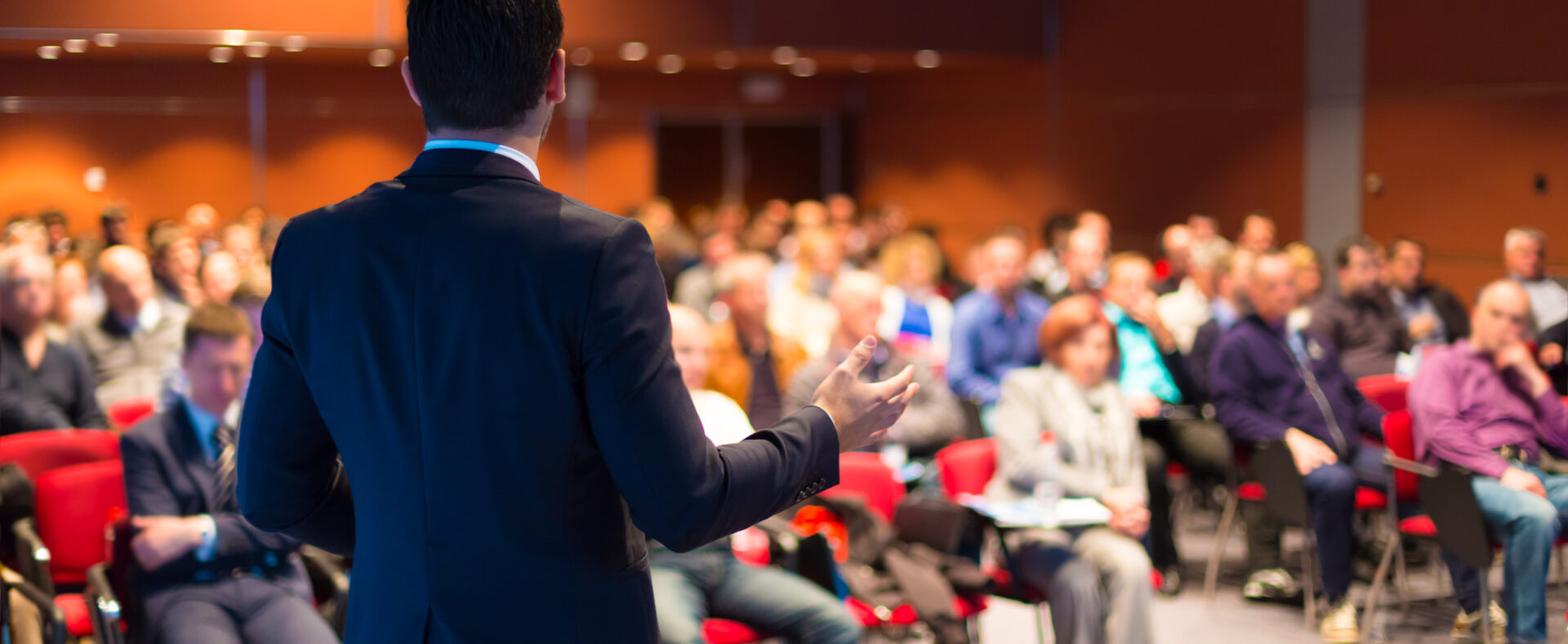 Speaker at Business Conference and Presentation. Speaker at Business Conference and Presentation. Audience at the conference hall.
